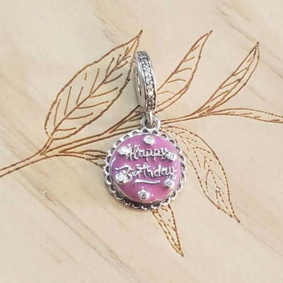 Pandora Pink Birthday Cake Dangle Charm, Authentic - Picture 6 of 13